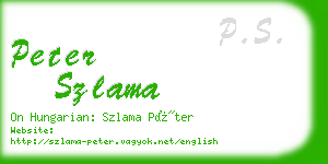 peter szlama business card